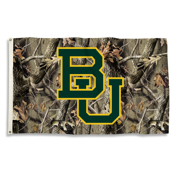 Baylor Bears 3 Ft. X 5 Ft. Flag W/Grommets - Realtree Camo Background