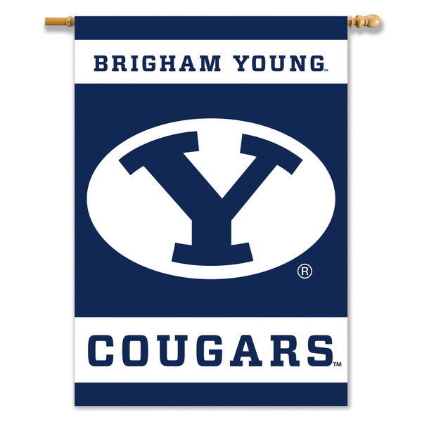 Brigham Young Cougars 2-Sided 28" X 40" Banner W/ Pole Sleeve