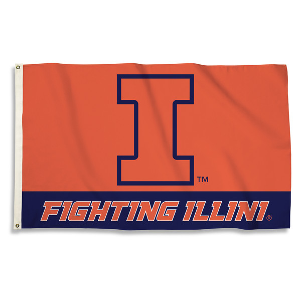 Illinois Fighting Illini 3 Ft. X 5 Ft. Flag W/Grommets