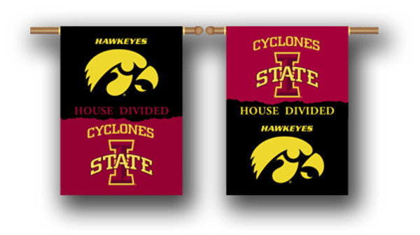 Iowa - Iowa State 2-Sided 28" X 40" Banner W/ Pole Sleeve House Divided