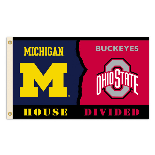 Michigan - Ohio St. 3 Ft. X 5 Ft. Flag W/Grommets - Rivalry House Divided