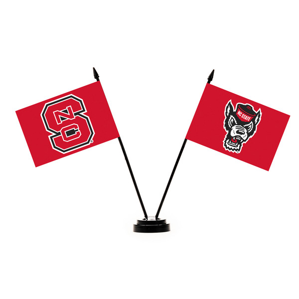 N. Carolina State Wolfpack 2 Flag Desk Set