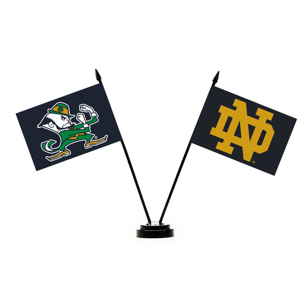 Notre Dame 2 Flag Desk Set