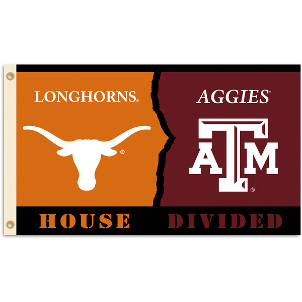 Texas - Texas A&M 3 Ft. X 5 Ft. Flag W/Grommets - Rivalry House Divided