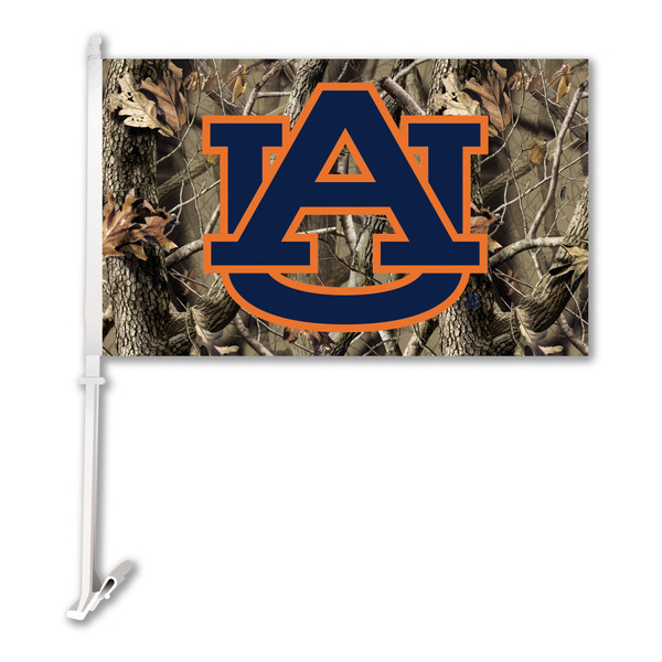 Auburn Tigers Car Flag - Realtree Camo Background