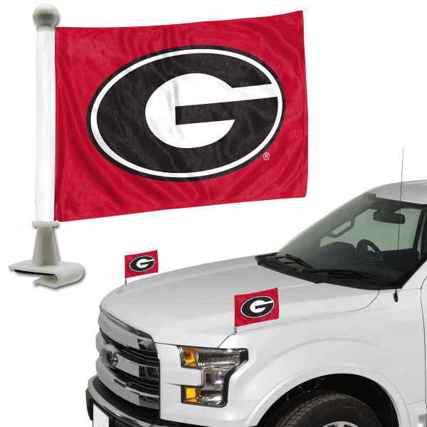 Georgia Bulldogs Ambassador 4" x 6" Car Flag Set of 2