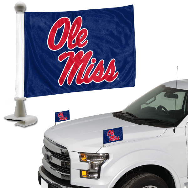 Mississippi Rebels Ambassador 4" x 6" Car Flag Set of 2