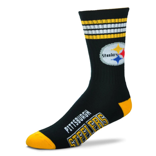 Pittsburgh Steelers 4 Stripe Deuce Socks Pair