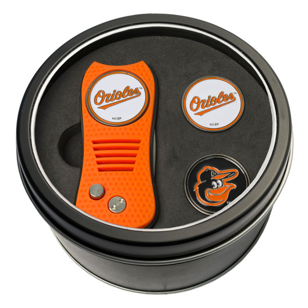 Baltimore Orioles Tin Gift Set with Switchfix Divot Tool and 2 Ball Markers