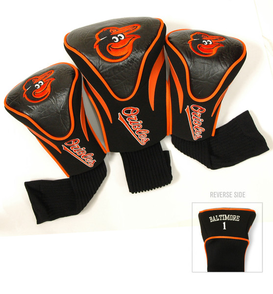 Baltimore Orioles 3 Pack Contour Head Covers