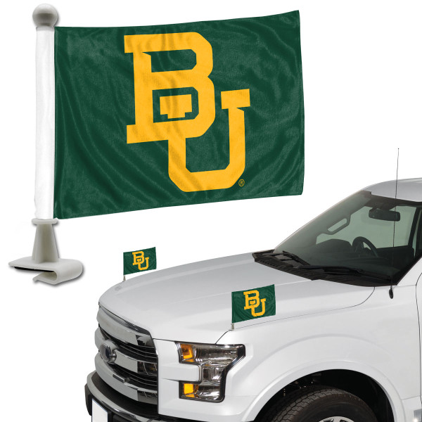 Baylor University Ambassador Flags "BU" Logo 4 in. x 6 in. Set of 2