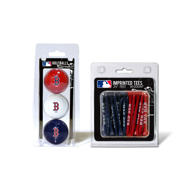 Boston Red Sox 3 Golf Balls And 50 Golf Tees