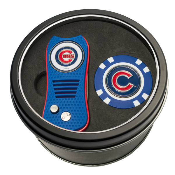 Chicago Cubs Tin Gift Set with Switchfix Divot Tool and Golf Chip