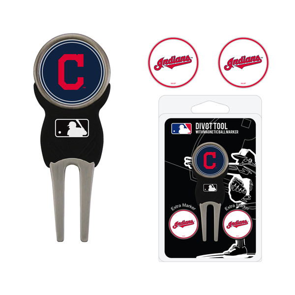 Cleveland Indians Divot Tool Pack With 3 Golf Ball Markers