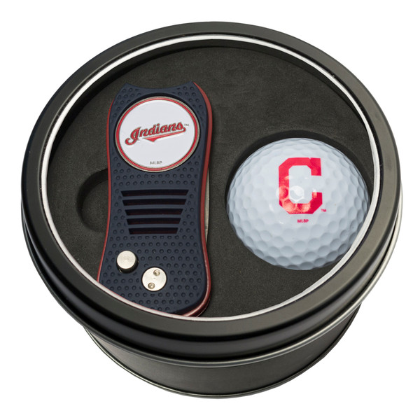 Cleveland Indians Tin Gift Set with Switchfix Divot Tool and Golf Ball