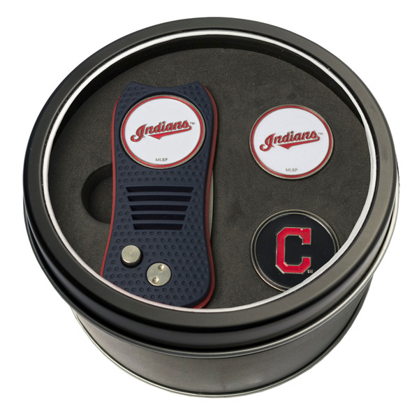 Cleveland Indians Tin Gift Set with Switchfix Divot Tool and 2 Ball Markers