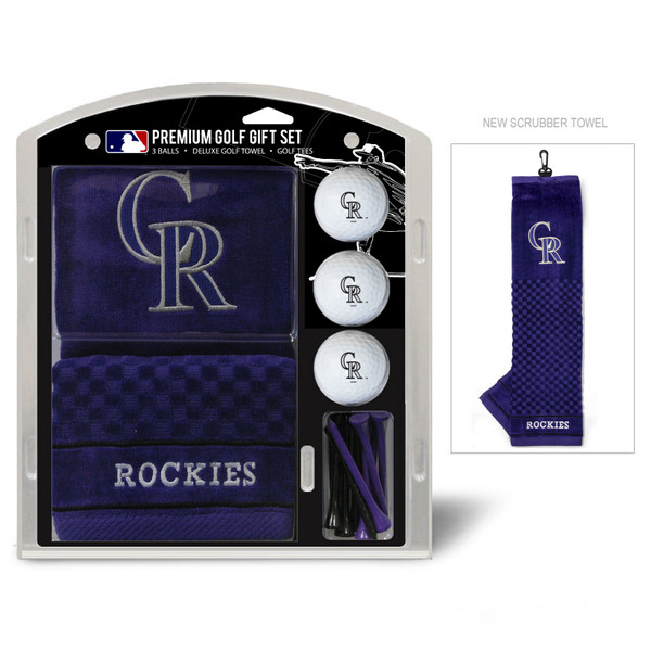 Colorado Rockies Embroidered Golf Towel, 3 Golf Ball, and Golf Tee Set