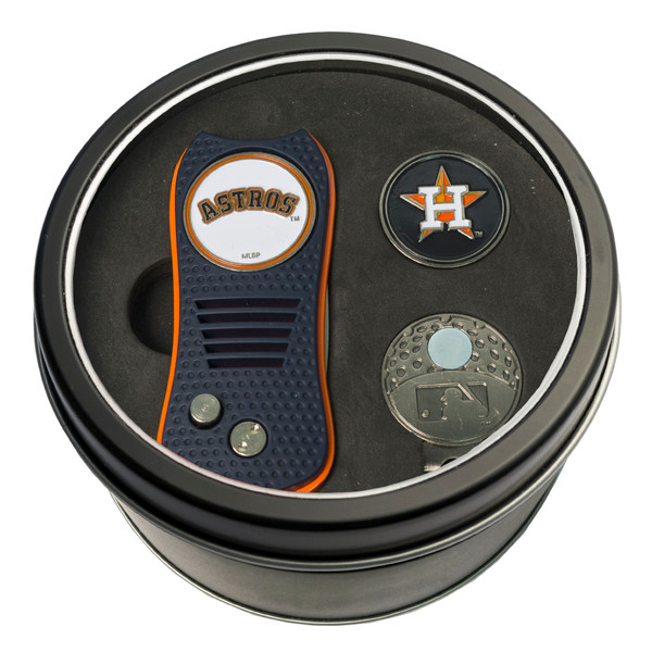 Houston Astros Tin Gift Set with Switchfix Divot Tool, Cap Clip, and Ball Marker