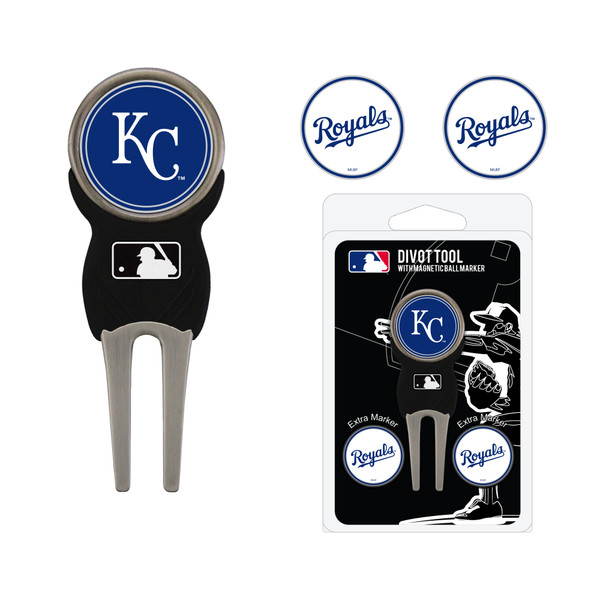 Kansas City Royals Divot Tool Pack With 3 Golf Ball Markers