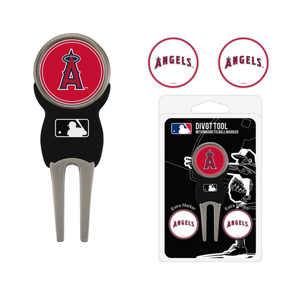 Los Angeles Angels Divot Tool Pack With 3 Golf Ball Markers