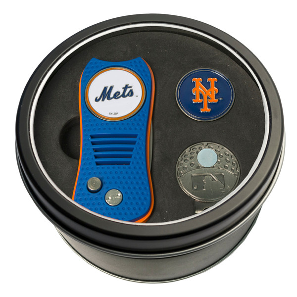New York Mets Tin Gift Set with Switchfix Divot Tool, Cap Clip, and Ball Marker