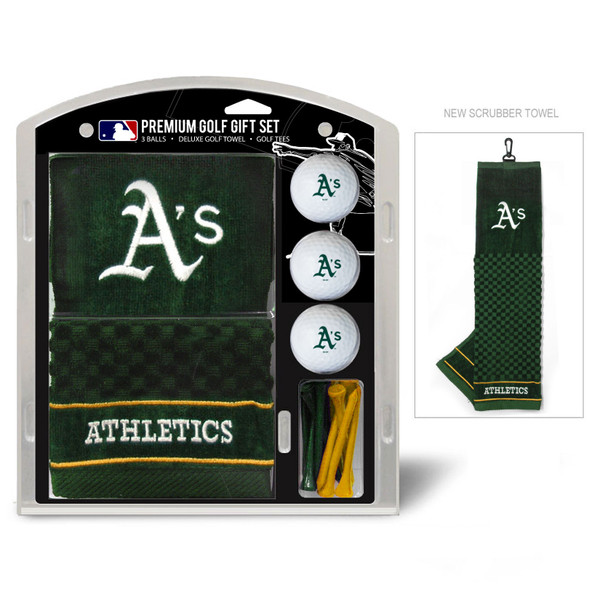 Oakland Athletics Embroidered Golf Towel, 3 Golf Ball, and Golf Tee Set