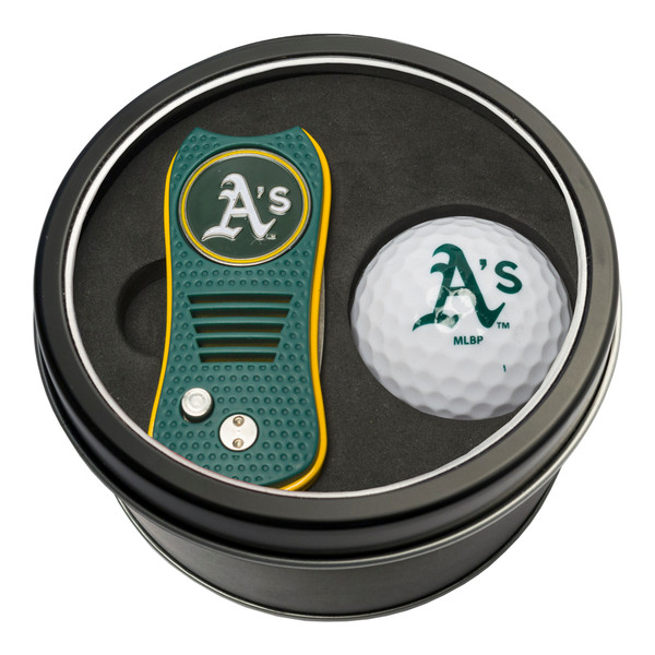Oakland Athletics Tin Gift Set with Switchfix Divot Tool and Golf Ball