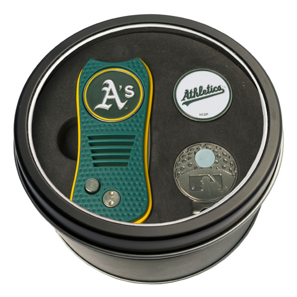 Oakland Athletics Tin Gift Set with Switchfix Divot Tool, Cap Clip, and Ball Marker