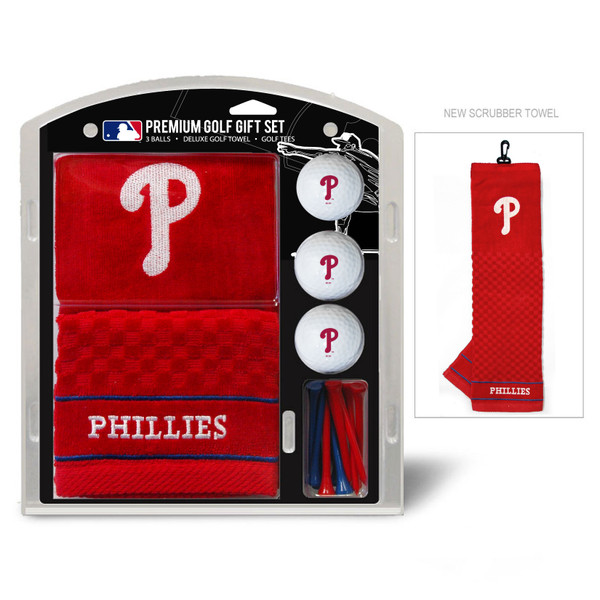 Philadelphia Phillies Embroidered Golf Towel, 3 Golf Ball, and Golf Tee Set