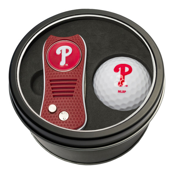 Philadelphia Phillies Tin Gift Set with Switchfix Divot Tool and Golf Ball
