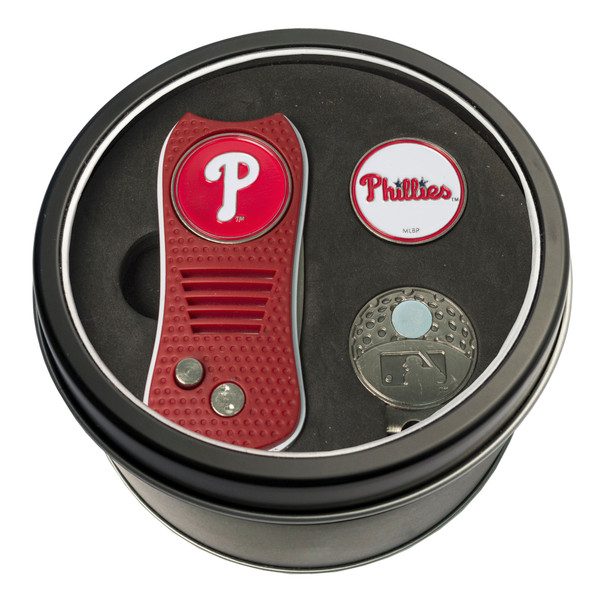 Philadelphia Phillies Tin Gift Set with Switchfix Divot Tool, Cap Clip, and Ball Marker
