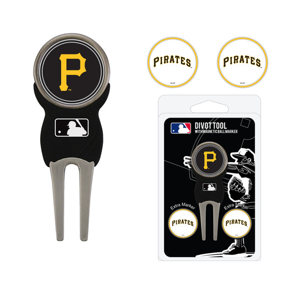 Pittsburgh Pirates Divot Tool Pack With 3 Golf Ball Markers