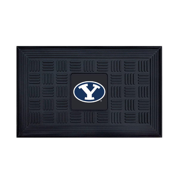 Brigham Young University - BYU Cougars Medallion Door Mat "Oval Y" Logo Black