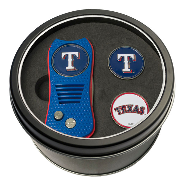 Texas Rangers Tin Gift Set with Switchfix Divot Tool and 2 Ball Markers