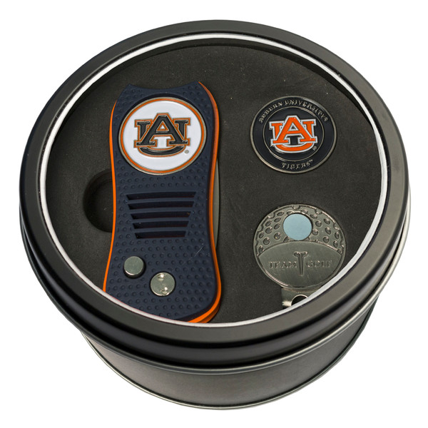 Auburn Tigers Tin Gift Set with Switchfix Divot Tool, Cap Clip, and Ball Marker