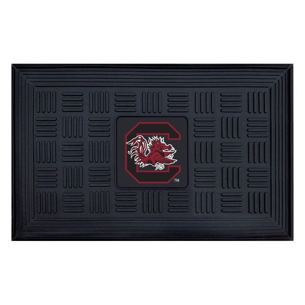 University of South Carolina - South Carolina Gamecocks Medallion Door Mat Gamecock G Primary Logo Black