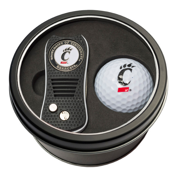 Cincinnati Bearcats Tin Gift Set with Switchfix Divot Tool and Golf Ball