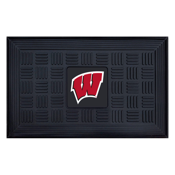 University of Wisconsin - Wisconsin Badgers Medallion Door Mat W Primary Logo Black