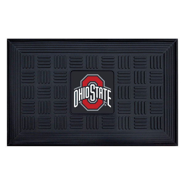 Ohio State University - Ohio State Buckeyes Medallion Door Mat Ohio State Primary Logo Black