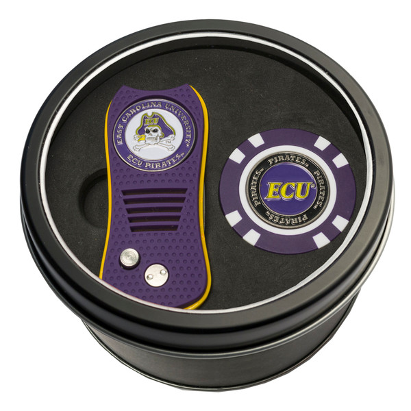 East Carolina Pirates Tin Gift Set with Switchfix Divot Tool and Golf Chip