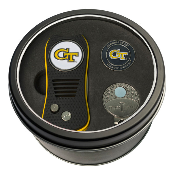 Georgia Tech Yellow Jackets Tin Gift Set with Switchfix Divot Tool, Cap Clip, and Ball Marker