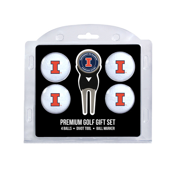 Illinois Fighting Illini 4 Golf Ball And Divot Tool Set