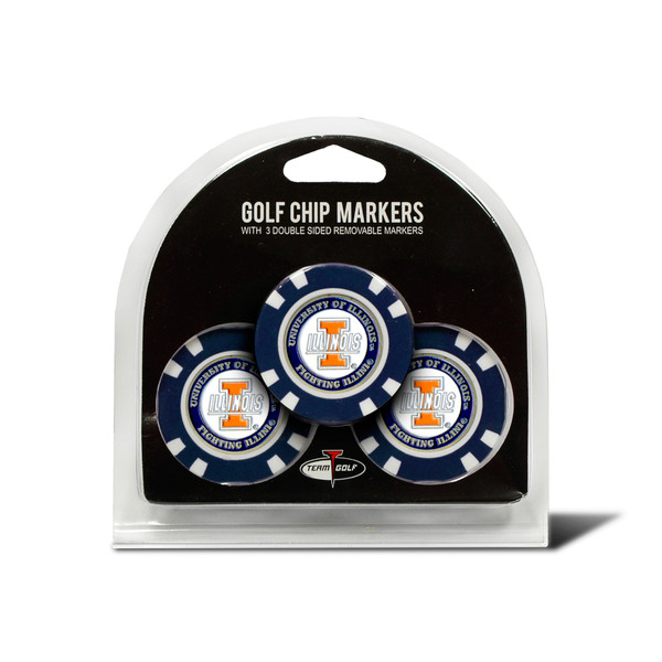 Illinois Fighting Illini 3 Pack Golf Chip Ball Markers