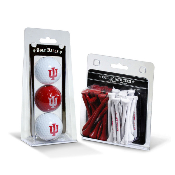 Indiana Hoosiers 3 Golf Balls And 50 Golf Tees