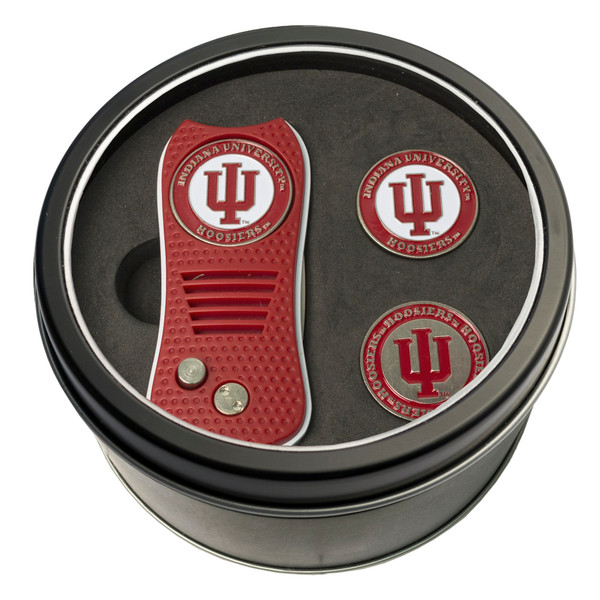 Indiana Hoosiers Tin Gift Set with Switchfix Divot Tool and 2 Ball Markers