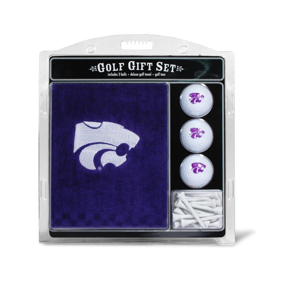 Kansas State Wildcats Embroidered Golf Towel, 3 Golf Ball, and Golf Tee Set