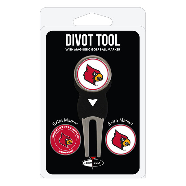 Louisville Cardinals Divot Tool Pack With 3 Golf Ball Markers