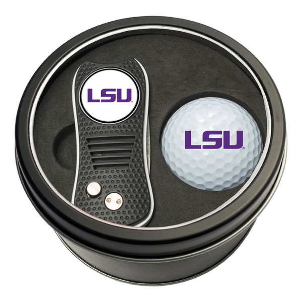 LSU Tigers Tin Gift Set with Switchfix Divot Tool and Golf Ball
