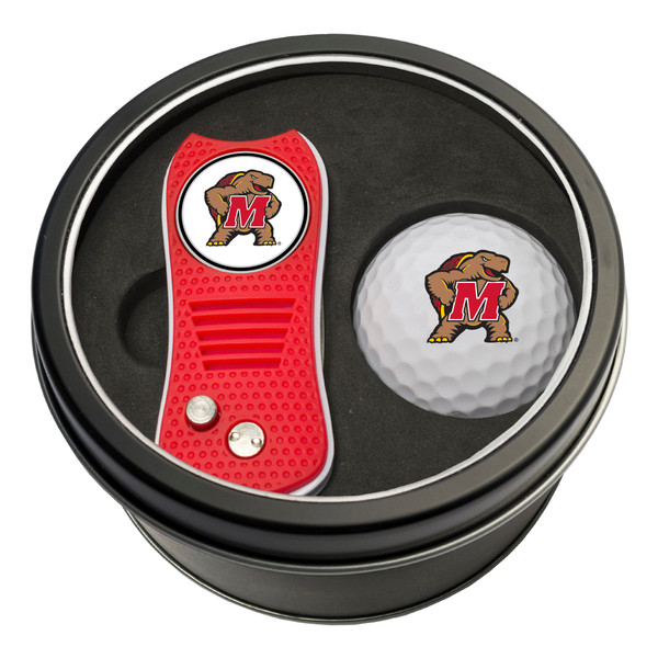 Maryland Terrapins Tin Gift Set with Switchfix Divot Tool and Golf Ball