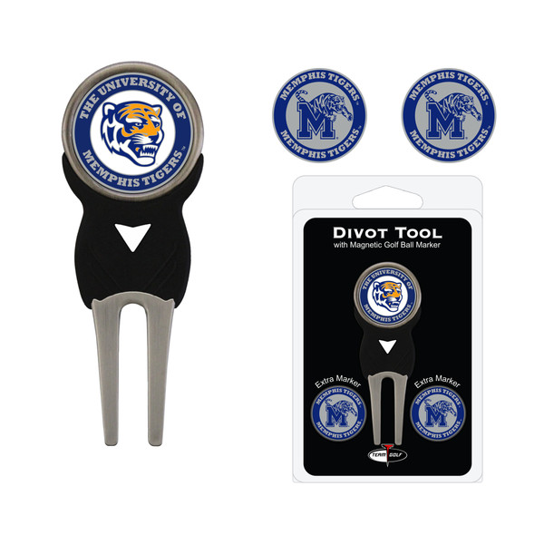 Memphis Tigers Divot Tool Pack With 3 Golf Ball Markers